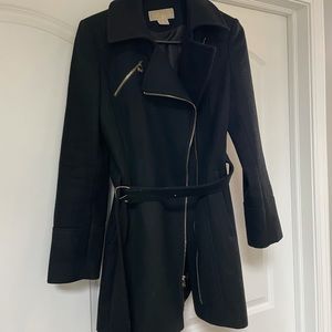 Michael Kors black winter coat with gold hardware